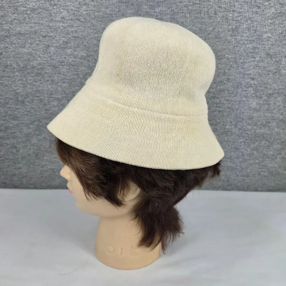 KANGOL KIDS CLASSIC BUCKET HAT – BEIGE KNIT – MADE IN UK – 10